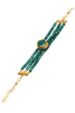 Green Gold Toned Kundan bracelet
