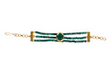 Green Gold Toned Kundan bracelet