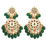 Kundan Crescent shaped Earrings