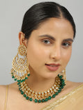 Gold toned Kundan Necklace with pair of Earrings