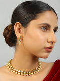 Kundan ivory beaded necklace with earrings
