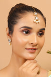 Handcrafted Kundan Polki Earrings & Maang Tikka Set