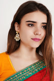 Kundan Polki Drop Earrings with pearls