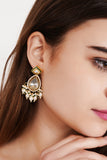 Kundan Polki Drop Earrings with pearls