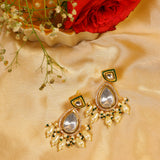Kundan Polki Drop Earrings with pearls