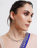 Gold toned  Kundan Polki Necklace set