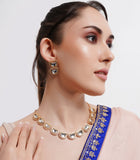 Gold toned  Kundan Polki Necklace set