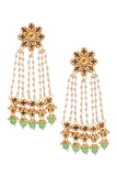 Kundan Pearl Chain Earrings