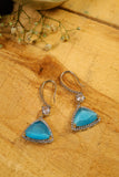Blue Stone Embellished Cubic Zirconia Earrings