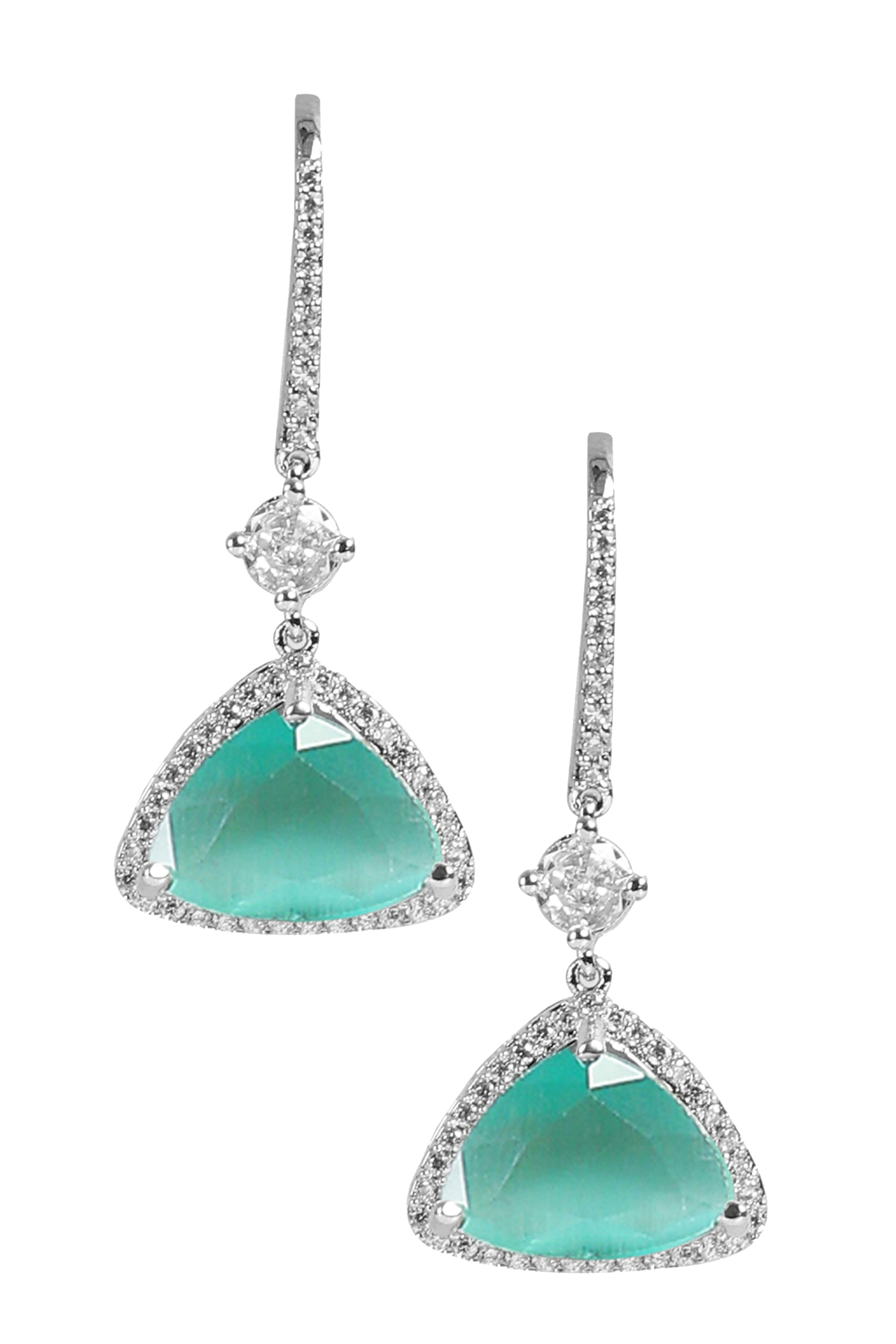 Green American Diamond Earrings
