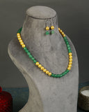 Green Onyx & Ivory Beaded Necklace set