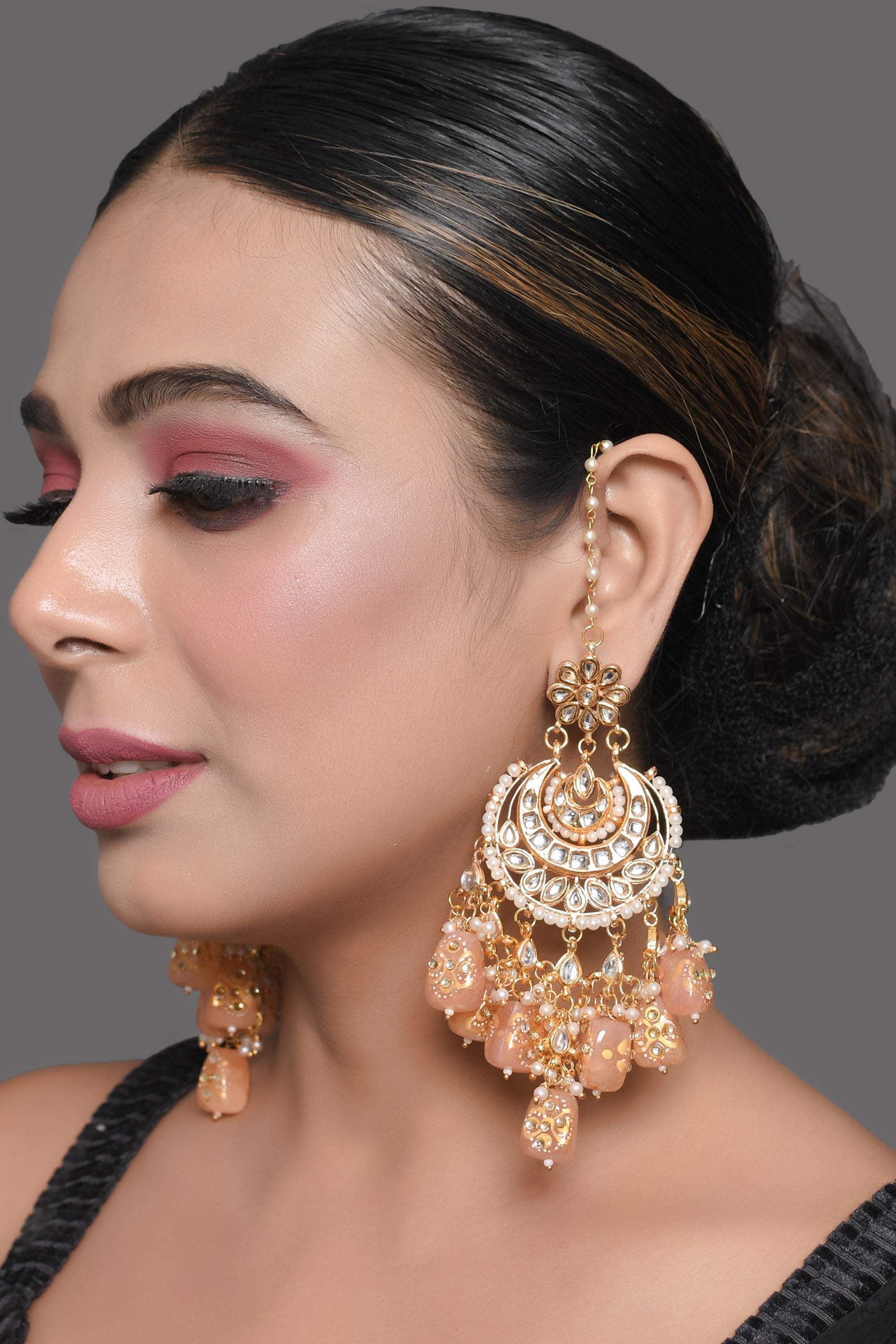 Flipkartcom  Buy RAJ JEWELLERY Peach Color Traditional Oxidised Jhumka   Jhumki Earrings for women and Girls Alloy Brass Jhumki Earring Earring  Set Stud Earring Online at Best Prices in India