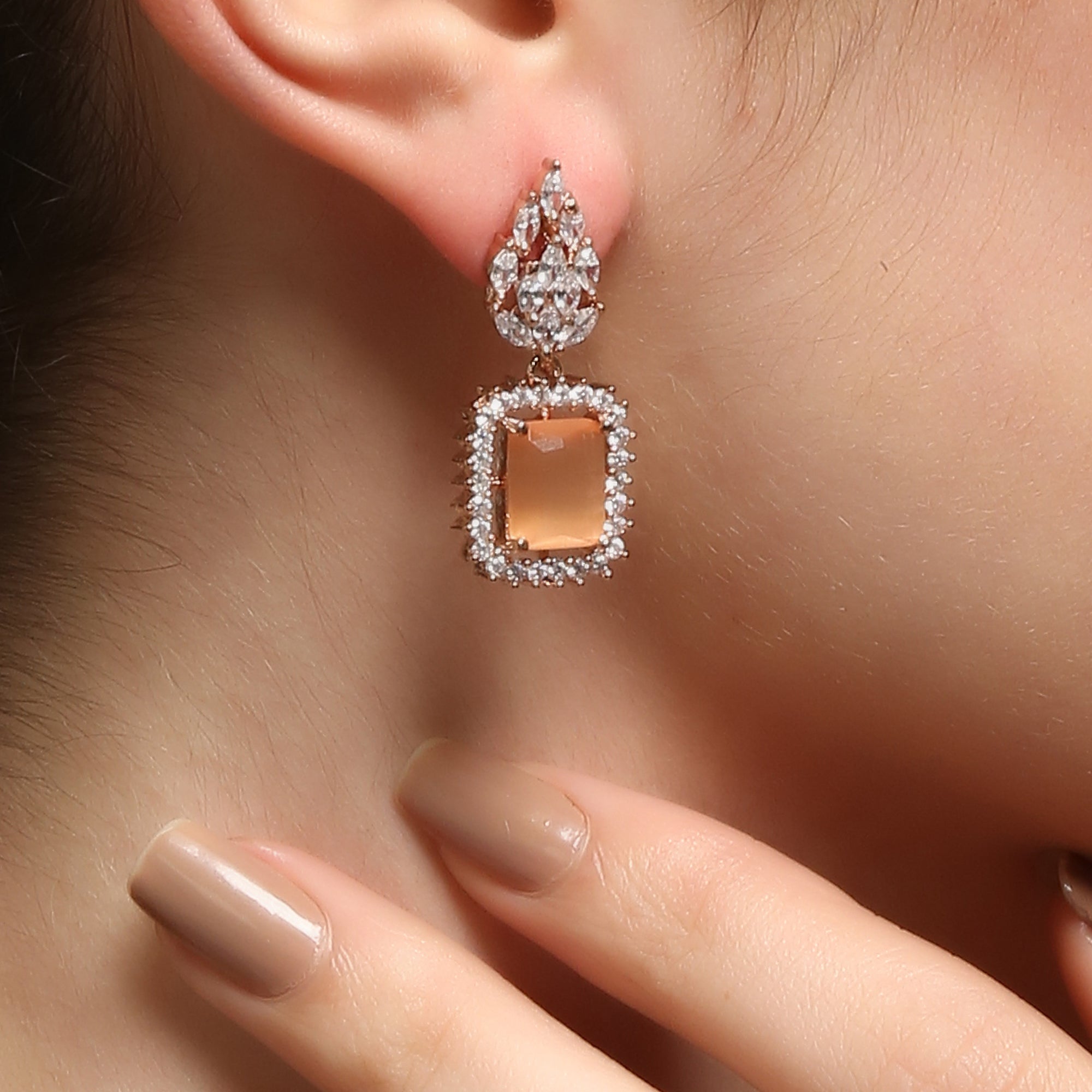 Aashni' Peach Earrings – I Jewels