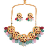 Navratan Kundan inspired necklace with earrings