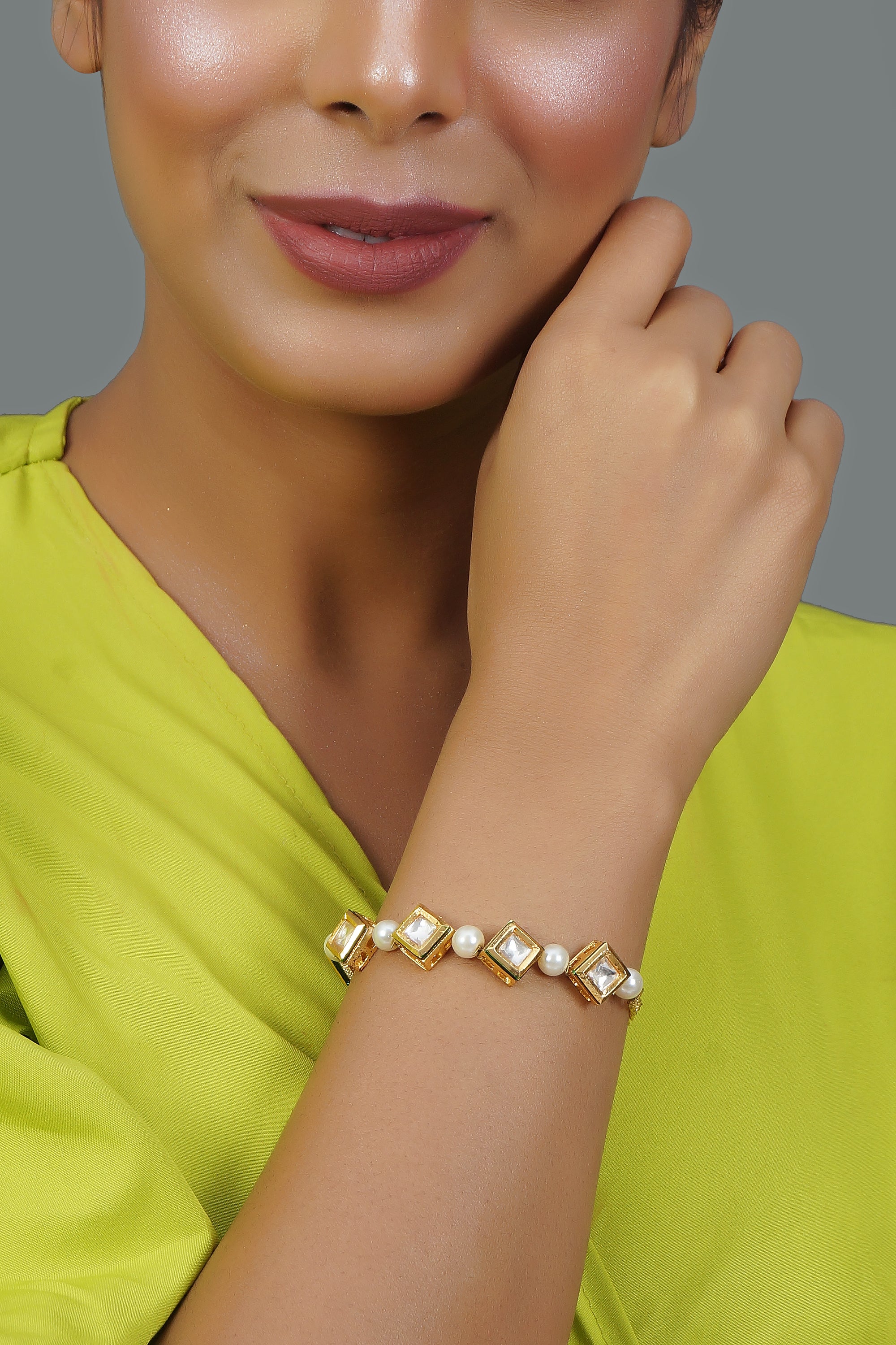 Zaveri Pearls Bangle Bracelets and Cuffs  Buy Zaveri Pearls Gold Tone  Traditional Kundan Bracelet Online  Nykaa Fashion