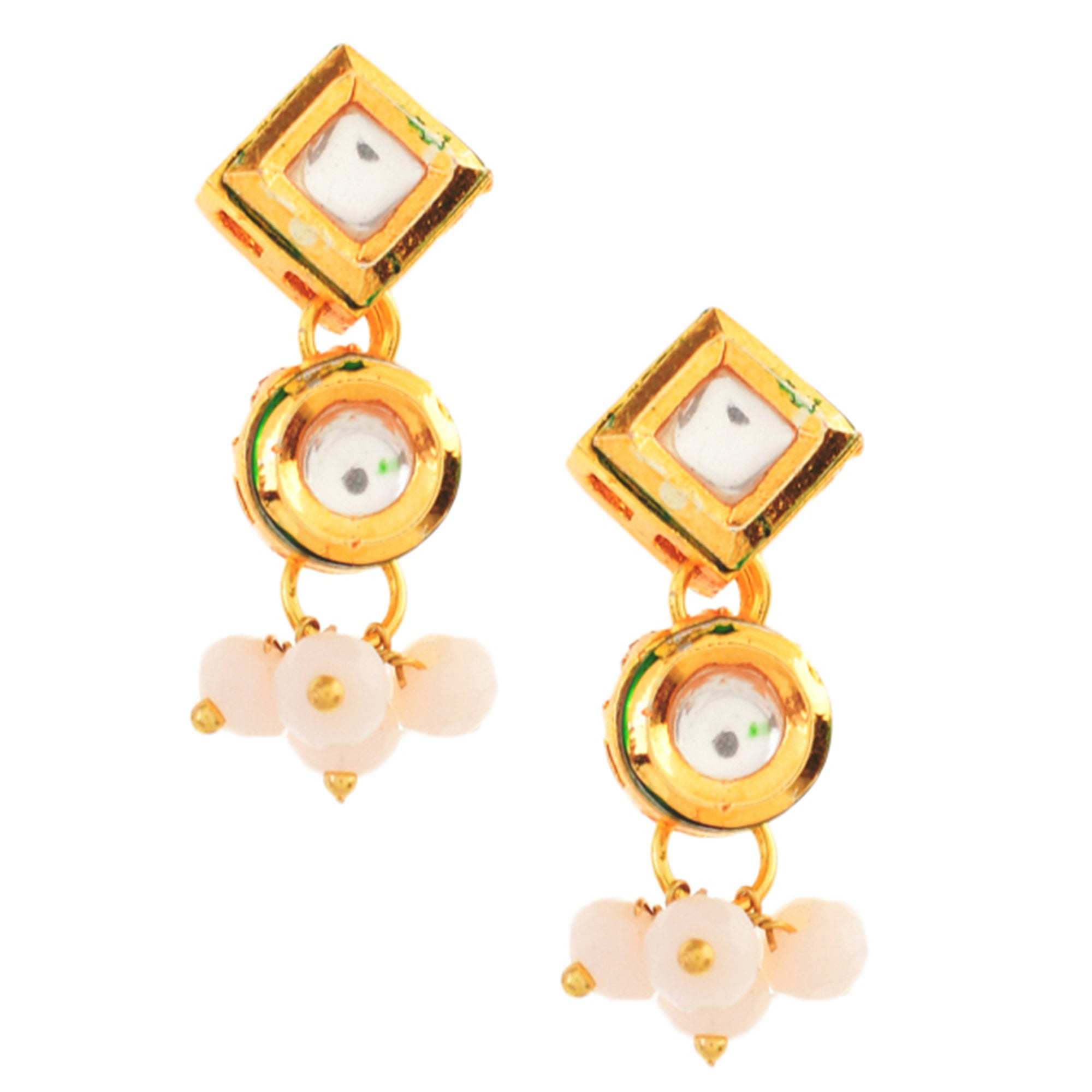 White Gold tone Kundan onyx Choker necklace with earrings