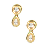 White Gold Tone Kundan Necklace with earrings