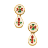 White Gold Tone Kundan Necklace with earrings