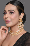 Gold Tone Kundan Necklace with Earrings