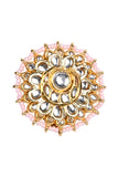 Gold-toned kundan embellished pearl beaded Adjustable ring