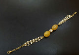 Yellow beaded Kundan Inspired Pearl Bracelet