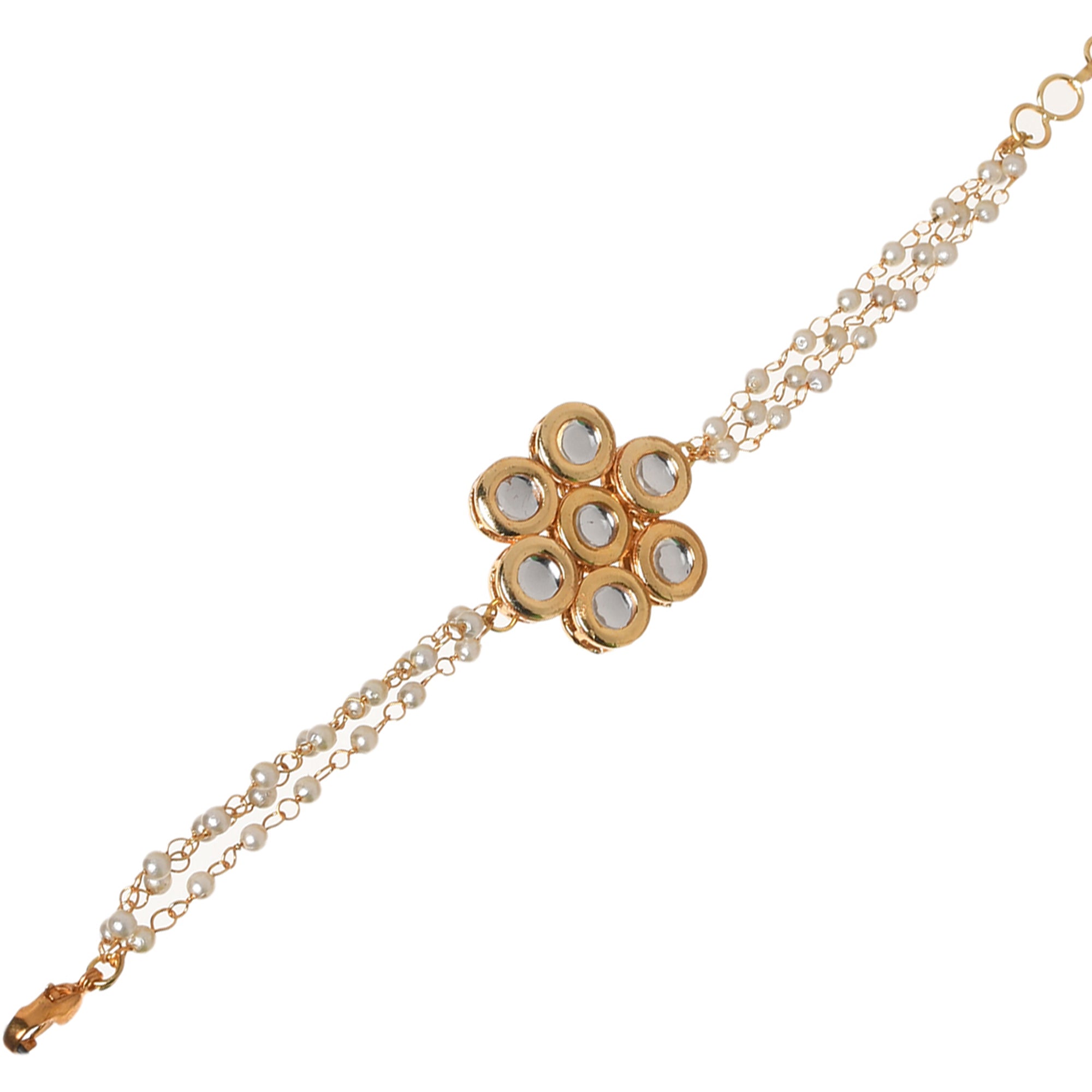 Kundan floral  Gold Tone bracelet