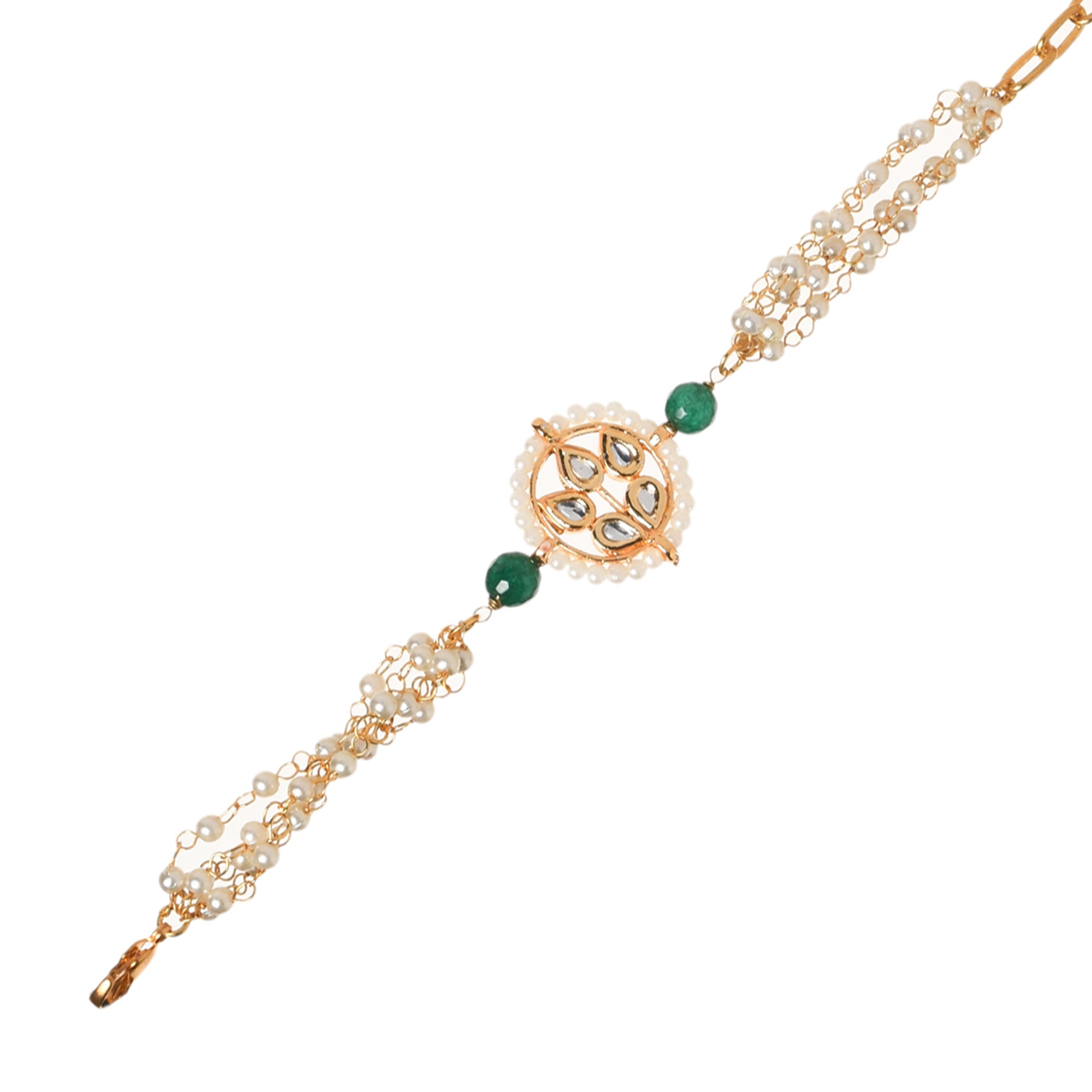 Kundan floral Gold Tone bracelet