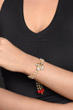 Red & White Gold tone Kundan bracelet