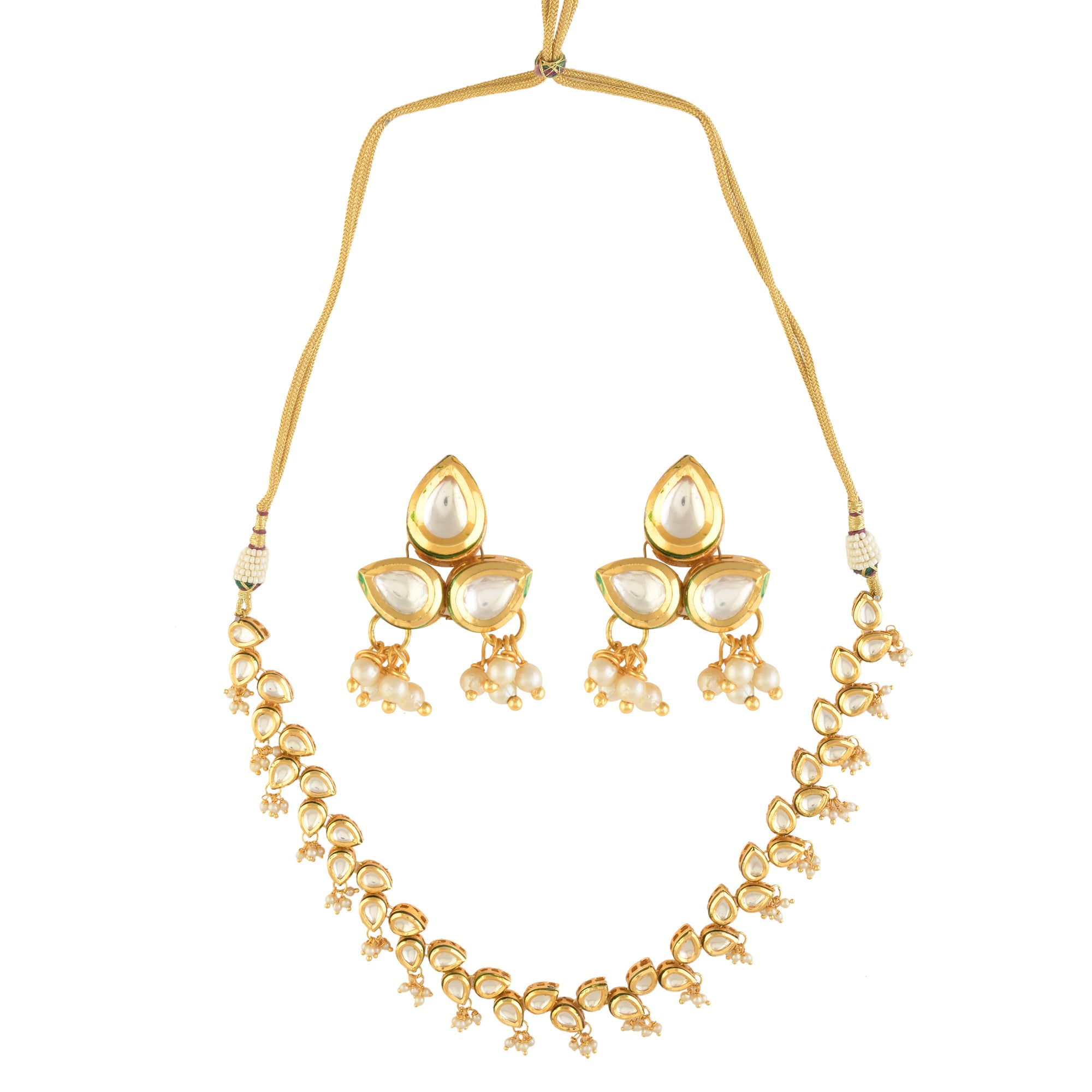 Elegant Tear drop shaped necklace with earrings