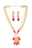 Ruby beaded Kundan necklace with earrings