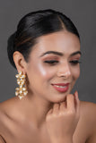 Gold tone Pearl beaded kundan earrings