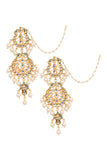 Pearl beaded Handcrafted Kundan earrings