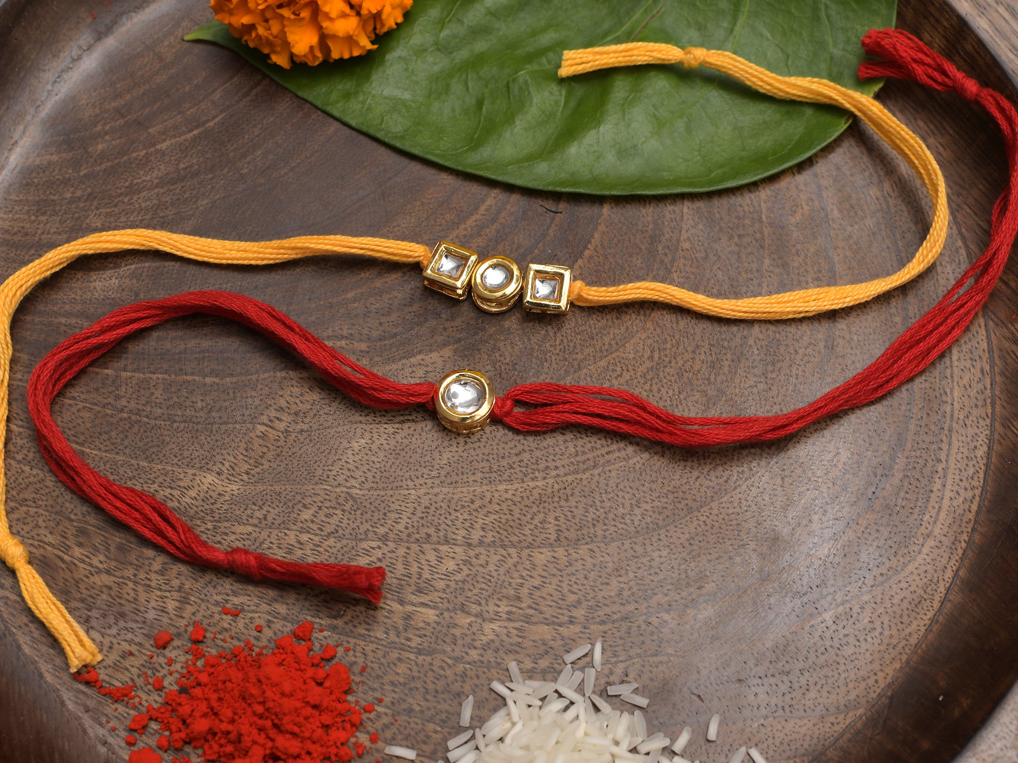 Kundan Handmade Rakhi- Set of 2