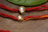 Kundan and Pearl Handmade Rakhi- Set of 2